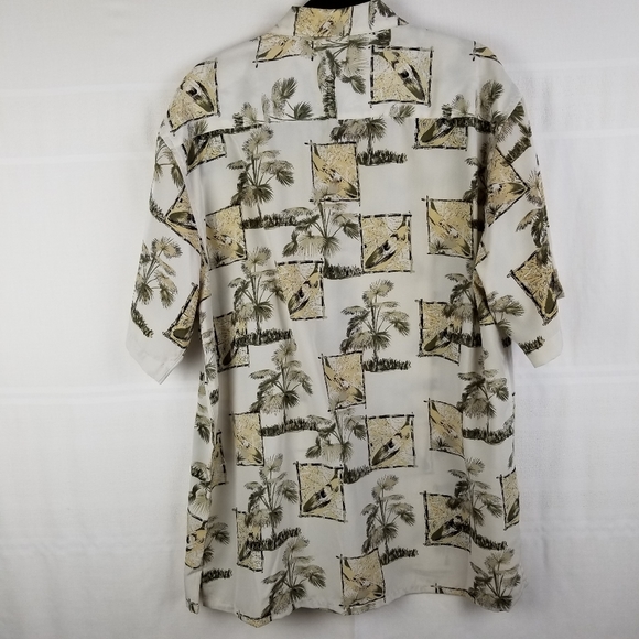 Vintage tropical button up short sleeve shirt L - Picture 2 of 6